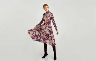 Zara Floral Dress on Figure